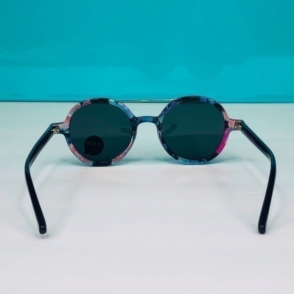 KOMONO sunglasses NEW Floral Vivien round black pink